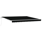 Retractable Awning Manual Black 400 x 300 cm Fabric 3330593