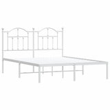 Metal Bed Frame without Mattress with Headboard White 150x200cm 353490