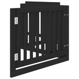 Dog Gate with Door Foldable 4 Panels Black 320 cm Poplar Wood 352257