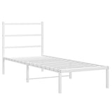 Metal Bed Frame without Mattress with Headboard White 80x200cm 355405