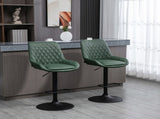 Retro Bar Stools Set of 2, Adjustable Kitchen Stool, Upholstered Bar Chairs with Back, Swivel Seat, T3398P328172