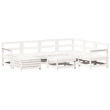 8 Piece Garden Sofa Set White Solid Wood Pine 3250613