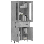 Highboard Concrete Grey 69.5x34x180 cm Engineered Wood 3198549