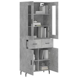 Highboard Concrete Grey 69.5x34x180 cm Engineered Wood 3198549