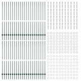 Embedded Fence Post 44 pcs Green 200 cm Powder-Coated Steel 3335925