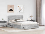 Bed Frame with Drawer Grey Sonoma 135 x 190 cm Engineered Wood 3411656