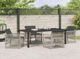 Garden Dining Set 5 pcs Light Grey Poly Rattan 3380639