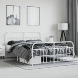 Metal Bed Frame without Mattress with Footboard White 180x200cm 352649