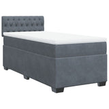 Box Spring Bed with Mattress Dark Grey 100x200 cm Velvet 3286241