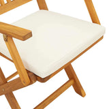 Folding Chair 4 pcs White 49 x 57.5 x 92cm Solid Acacia wood 3329123