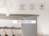 Open Wardrobe Double Mobile Storage Shelves Organizer W/6 Wheels-Grey T3398P328095