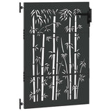 Garden Gate with Lock Black 85 x 125 cm Powder-coated steel 42015870