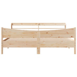 Bed Frame with Headboard 200x200 cm Solid Wood Pine 3307032