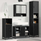 Bathroom Furniture Set 4 pcs Black Oak Engineered Wood 3402532