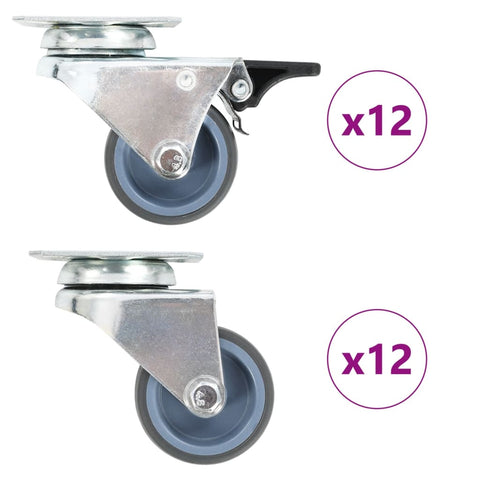 24 pcs Twin-wheel Swivel Casters 50 mm 277924