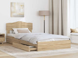 Storage Bed with Drawer Sonoma Oak 90 x 200 cm Engineered Wood 3413133