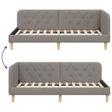 Corner Bed Frame with Headboard Taupe 90 x 200 cm Fabric 42016574