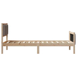 Bed frame Brown and taupe 90 x 200 cm Solid pine wood 878497