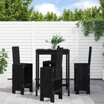 5 Piece Garden Bar Set Black Solid Wood Pine 3157773