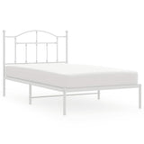 Metal Bed Frame without Mattress with Headboard White 100x190cm 353482