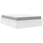 ZNTS Bed with Mattress White 140x200 cm Solid Wood Pine 3281935
