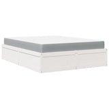 ZNTS Bed with Mattress White 140x200 cm Solid Wood Pine 3281935
