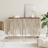 Console Table Stainless Steel and Solid Wood Reclaimed 350029