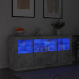 Sideboard Concrete grey Engineered wood, glass Medium Sideboard 3209068