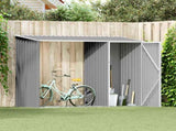 Garden Firewood Shed Grey 245x98x159 cm Galvanised Steel 46294