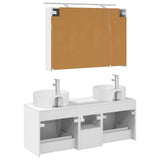 Bathroom Furniture Set 4 pcs White Engineered Wood and Glass 3406895