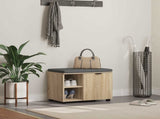 Hall Bench with Cushion with Shelf Sonoma Oak 60 x 38 x 46 cm 891498
