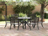 Garden Dining Set 7 pcs Black Aluminium 3334697