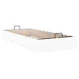 Ottoman Bed Frame without Mattress White Single Faux Leather 3310828