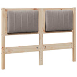 Upholstered Headboard Brown 120 cm Solid Pine Wood 879077