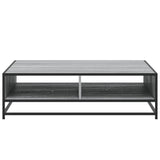 ZNTS Coffee Table Grey Sonoma 100x100x30 cm Engineered Wood and Metal 848777