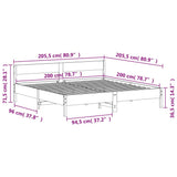 Bed Frame without Mattress White 200x200 cm Solid Wood Pine 3216210