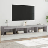 TV Cabinets with LED Lights 2 pcs Grey Sonoma 100x30x30 cm 837166