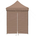Foldable Party Tent Pop-Up with 4 Sidewalls Brown 4005004