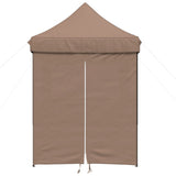 Foldable Party Tent Pop-Up with 4 Sidewalls Brown 4005004