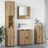 Bathroom Furniture Set with Drawer with Door 4 pcs Artisan Oak 3392982