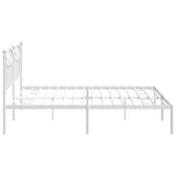 Metal Bed Frame without Mattress with Headboard White 193x203cm 353494