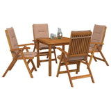 5-Piece Garden Dining Set Natural Solid Acacia Wood 3434599