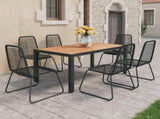 Dining Set Black and brown PVC rattan Standard Durable 3060127