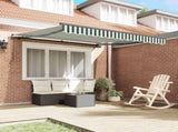 Retractable Awning Green and White 300 x 250 cm 3330181