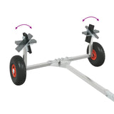 Adjustable Boat Trailer with Pneumatic Tires 200 kg Load Silver 42043568
