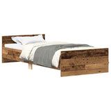 Bed Frame without Mattress Old Wood 100x200 cm Engineered Wood 857476