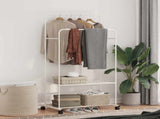 Clothes Rack with Shelf with Wheel White 80 x 53 x 156 cm 42021357