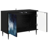 TV Cabinet RAALTE 69 x 33 x 50.5 cm Black Oak Engineered Wood 8007012