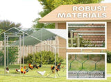 Walk-in Chicken Run w/ Cover, Feeding Door, Hanging Feeder, Perch, for 12-18 Poultry T3398P551674