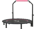 45" Foldable Mini Fitness Trampoline, with Adjustable Foam Handle, Pink T3398P349138